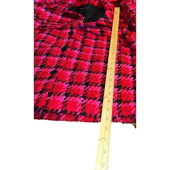 Sanctuary woman’s 2xl red pink plaid shacket button up jacket houndstooth - Picture 6 of 9